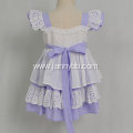 Boutique purple embroidered summer causal baby girl dress